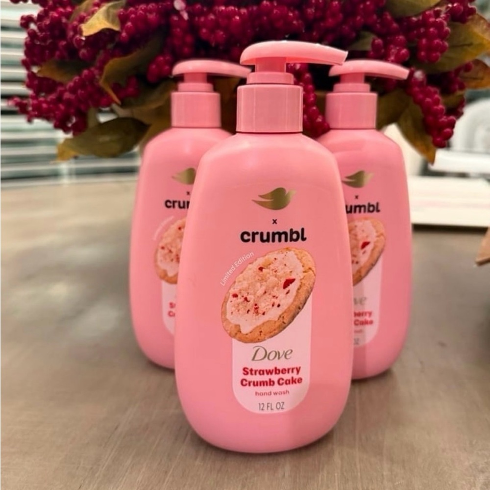 Bundle of Dove Crumbl Moisturizing Liquid Hand Wash Strawberry Cookie, 12 oz LIM